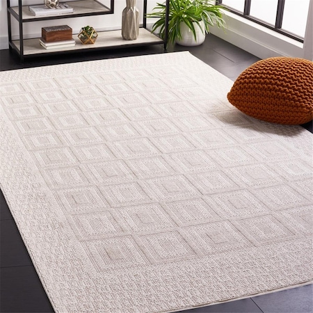 Safavieh 6 ft. 7 in. x 6 ft. 7 in. Trends Flat Weave Square Area Rug Beige & Ivory TRD106B-7SQ